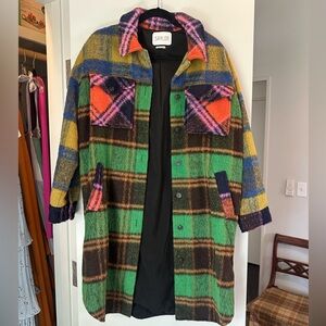 SAYLOR Multicolor Wool Blend Coat